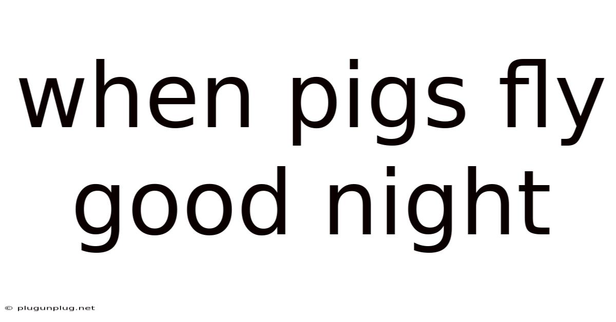 When Pigs Fly Good Night