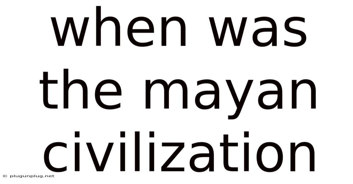 When Was The Mayan Civilization