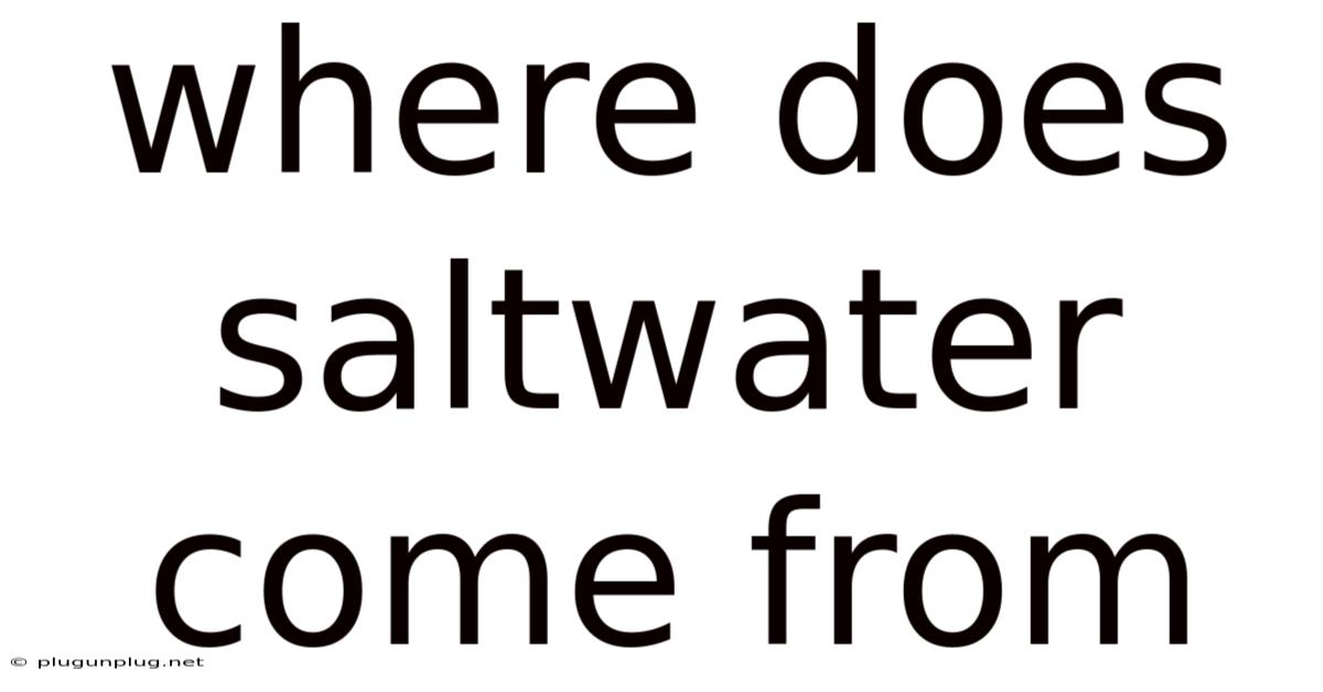 Where Does Saltwater Come From