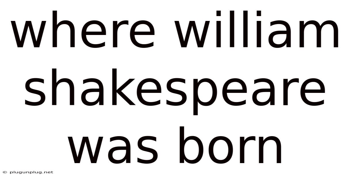 Where William Shakespeare Was Born