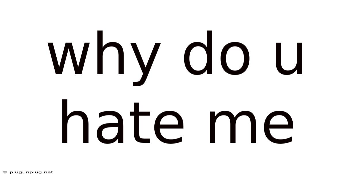 Why Do U Hate Me