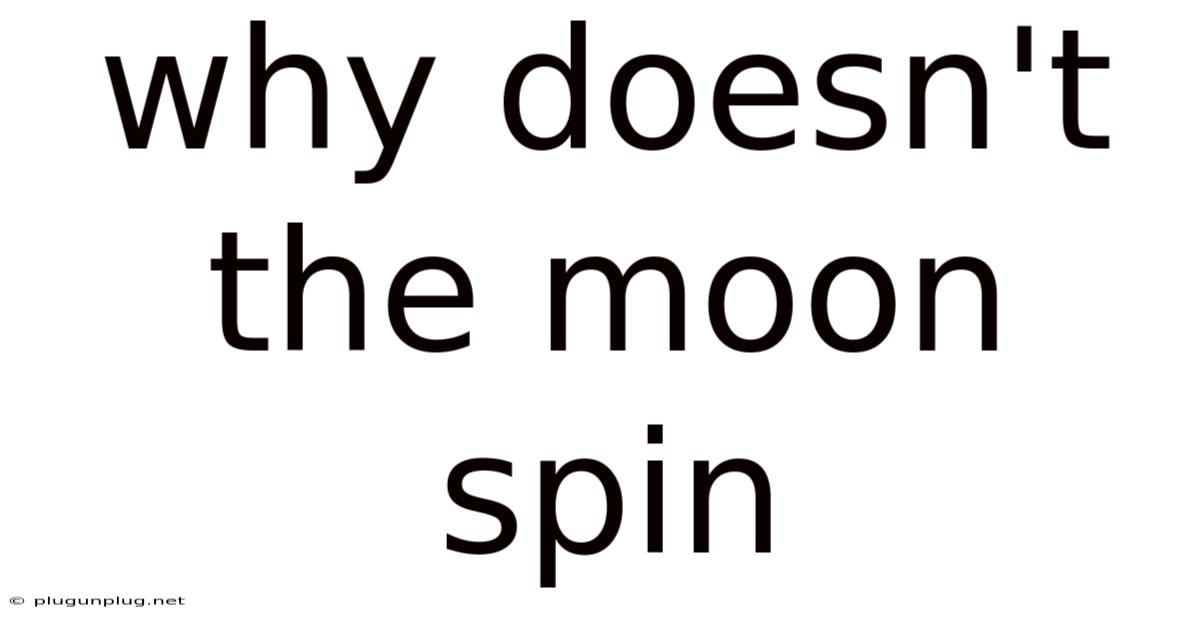 Why Doesn't The Moon Spin
