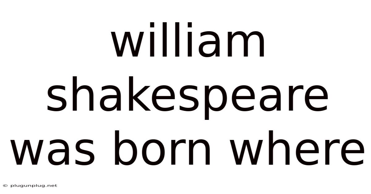 William Shakespeare Was Born Where